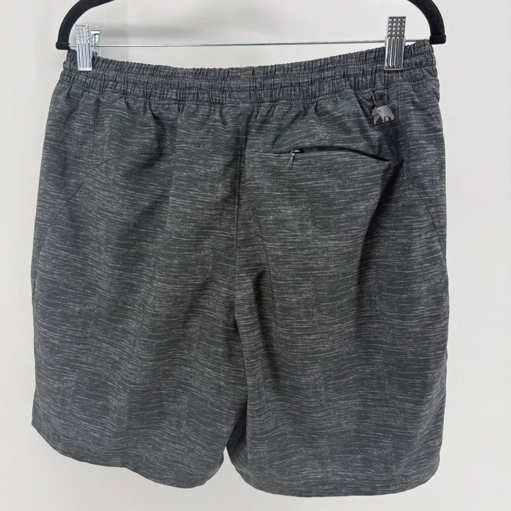 The Normal Brand Mens Space Dye Active Shorts Charcoal Grey Lined Large 1224